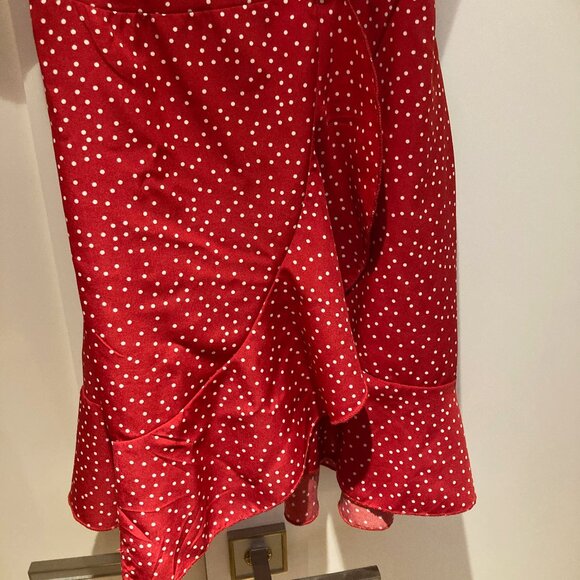 Shein Red Polka Dot Wrap Dress Size 6 (M) - Picture 7 of 13